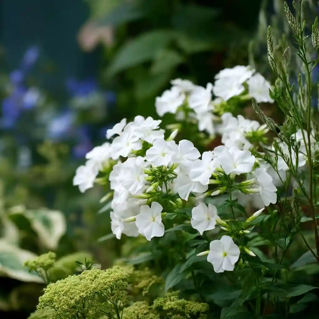 Serene White Phlox and Lush Greenery