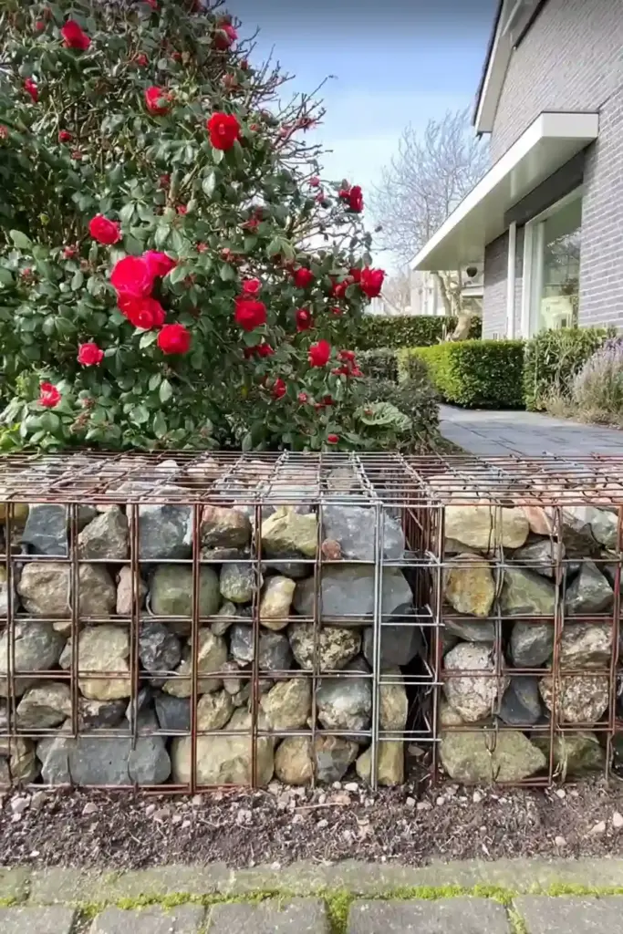 Try a Gabion Rock Wall for a Contemporary Twist