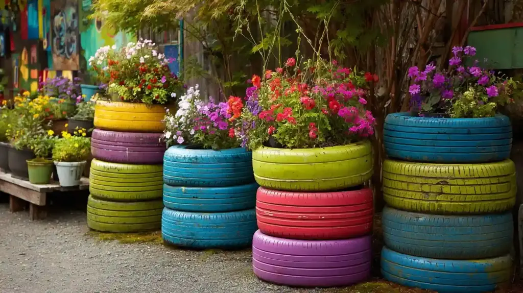  Creative Recycled Tire Planters