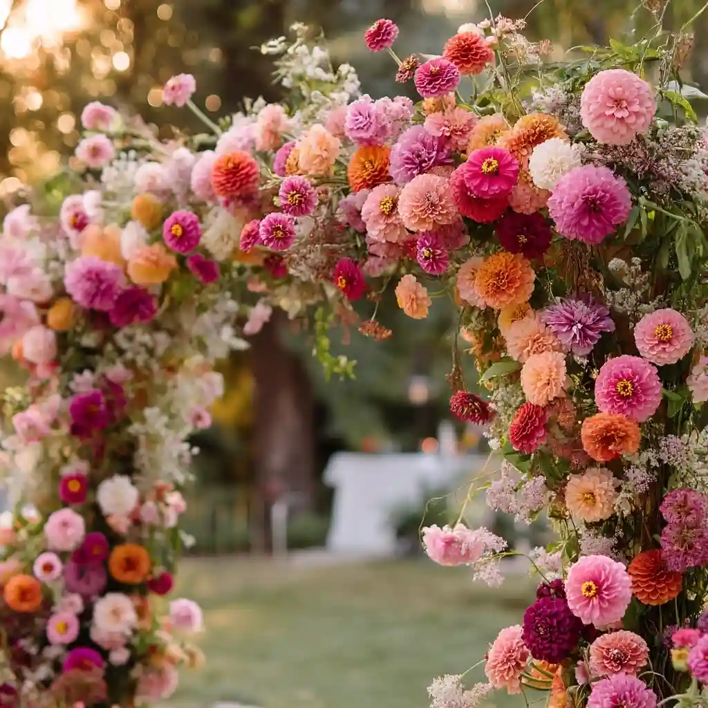 Pink Zinnia Arch