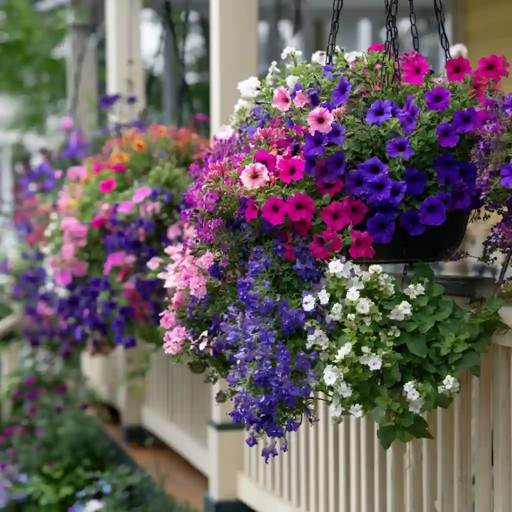 A Vibrant Hanging Flower Bed