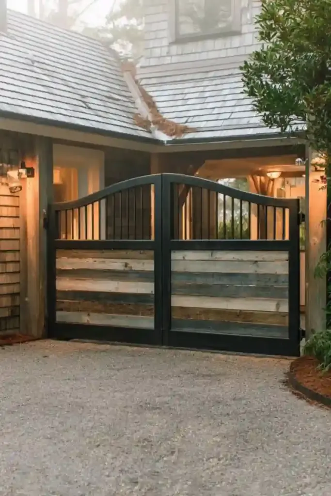 Reclaimed Wood Gates With Steel Frame