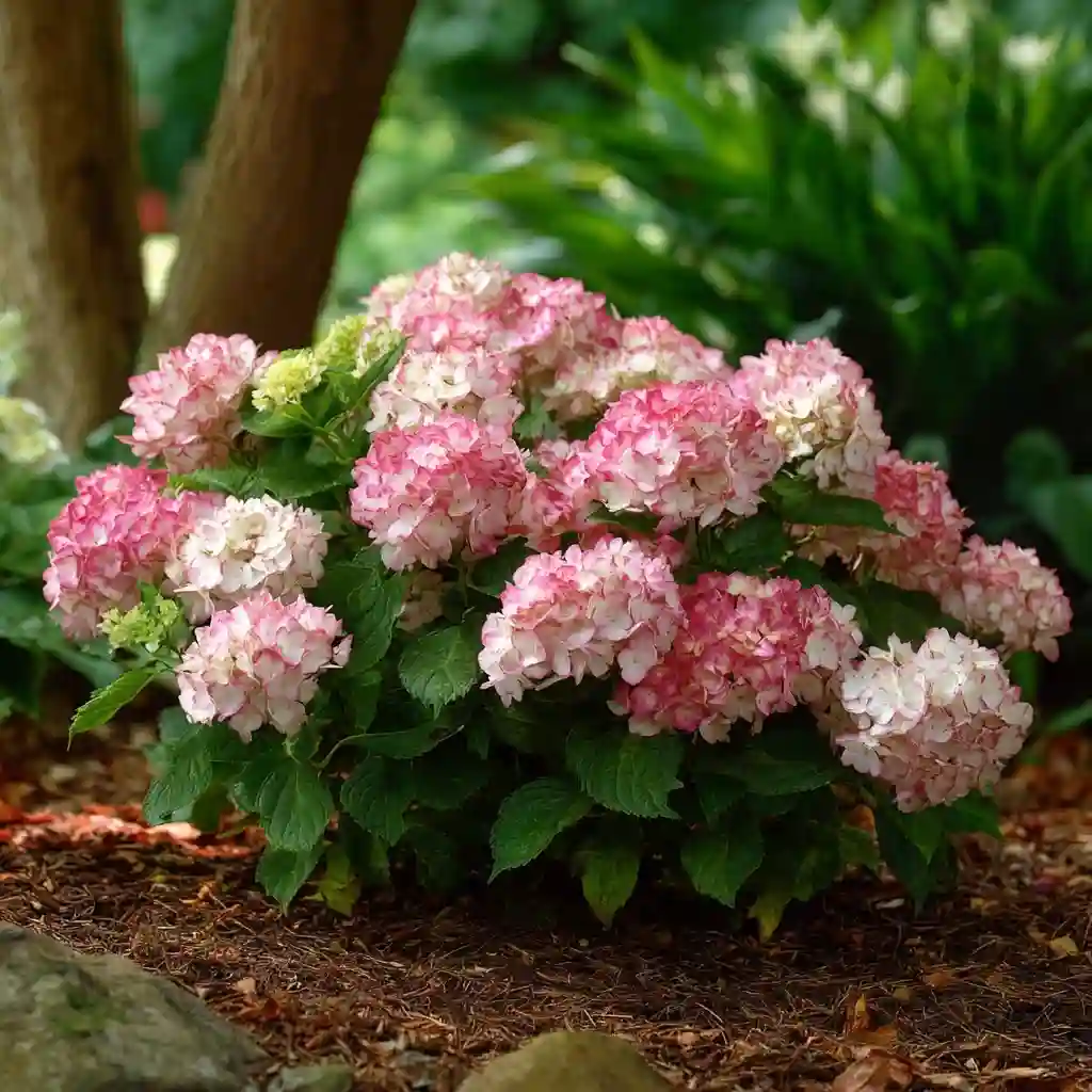 Dwarf Hydrangea (Hydrangea macrophylla ‘Little Lime’ or ‘Bobo’)