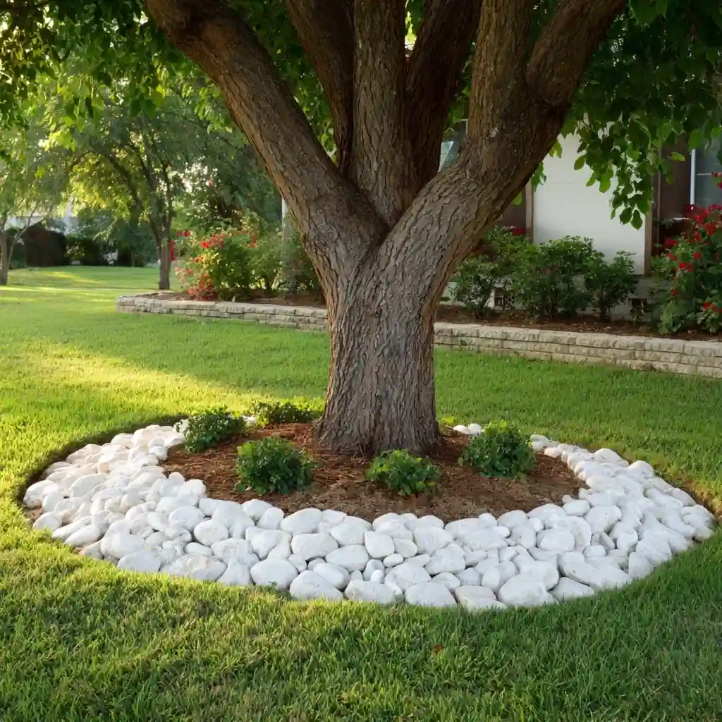  Tree Ring White Stone Edging