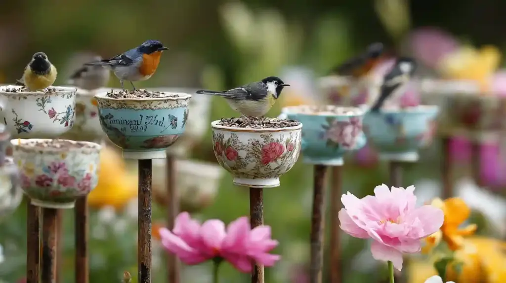 Teacup Bird Feeders