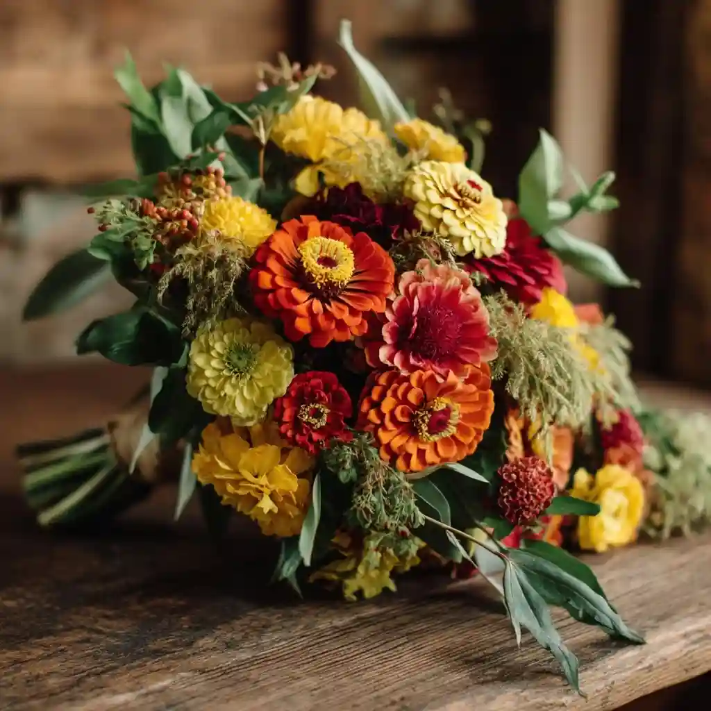Warming Zinnia HarvestZinnia Display