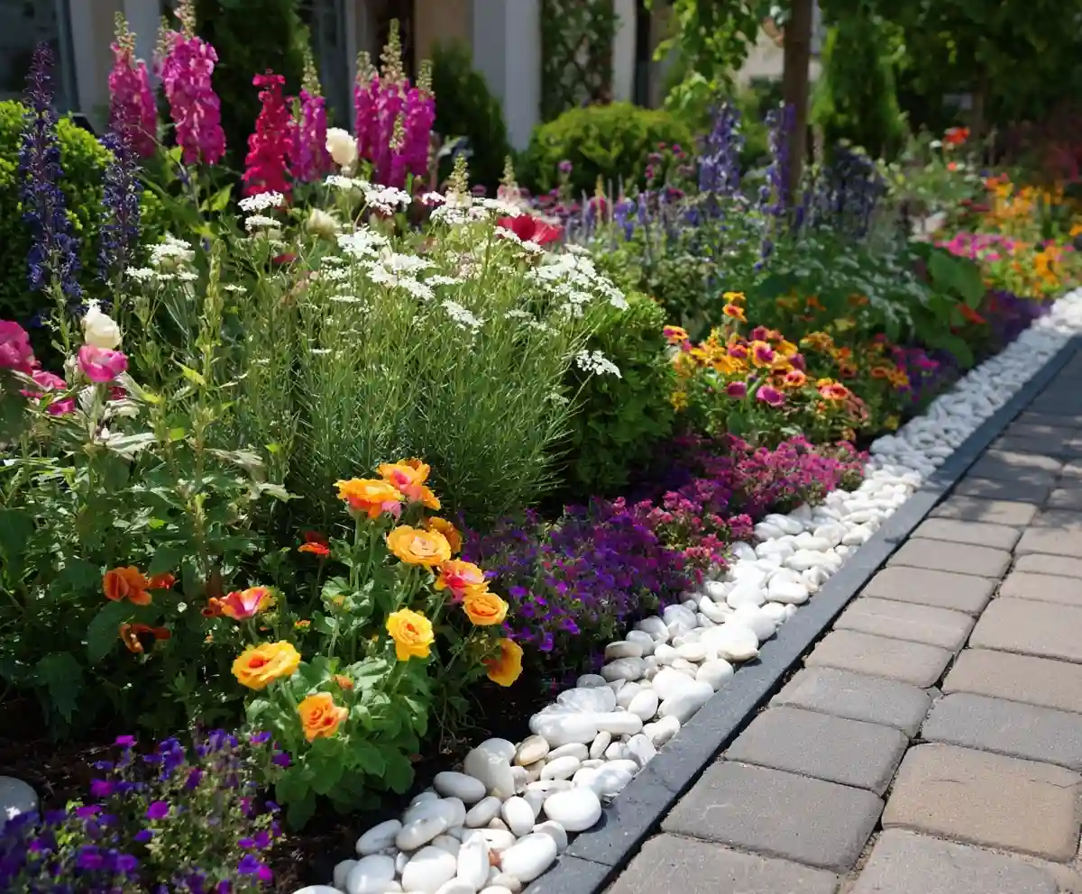 white stone landscaping ideas