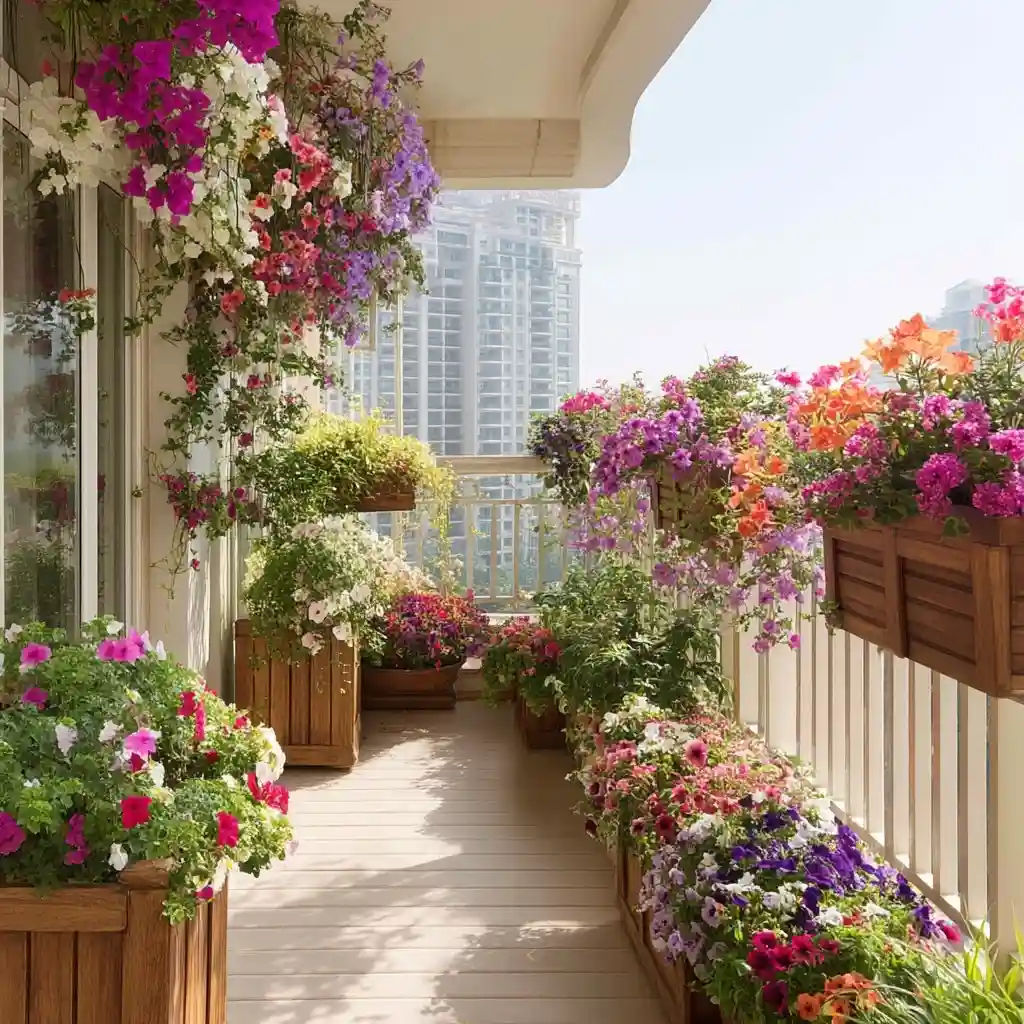 Sun-Loving Blossoms on a Sunny Balcony