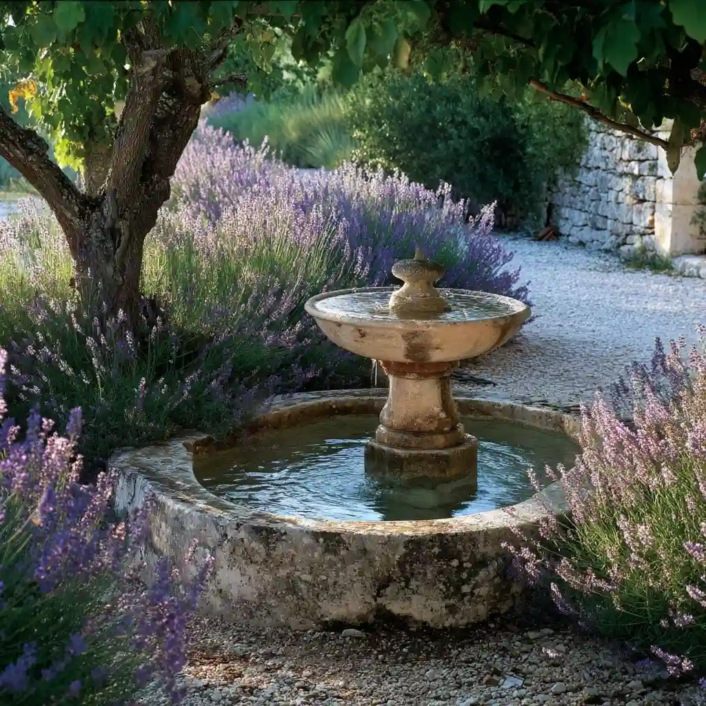 Lavender and Water Feature Garden