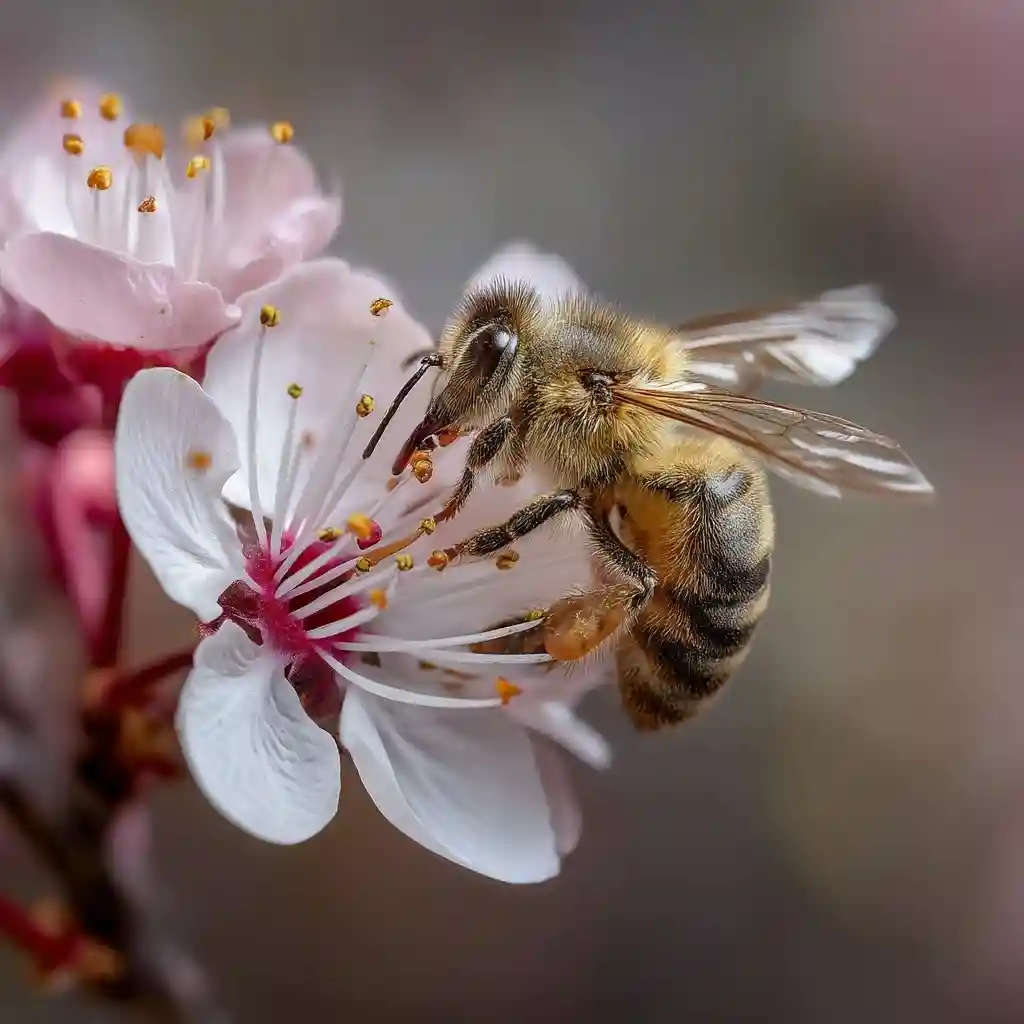 Macro Wonder: Bee Meets Blossom
