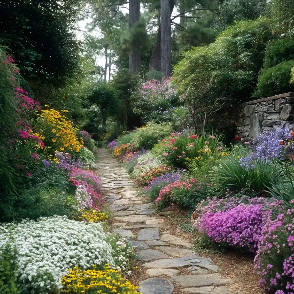 Pathway Edging With Low Mounds
