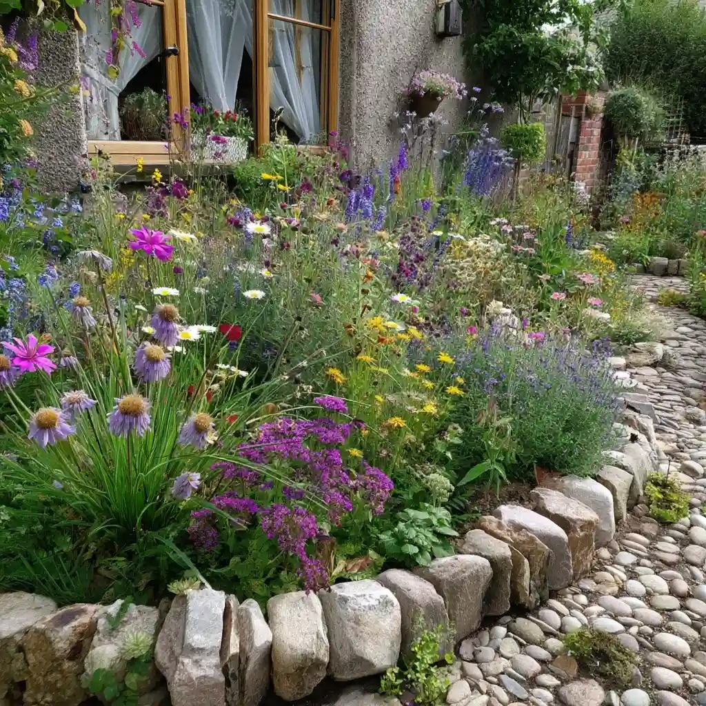 Enclosed Wildflower Meadow, Perfect for Pollinators and Colorful Photography