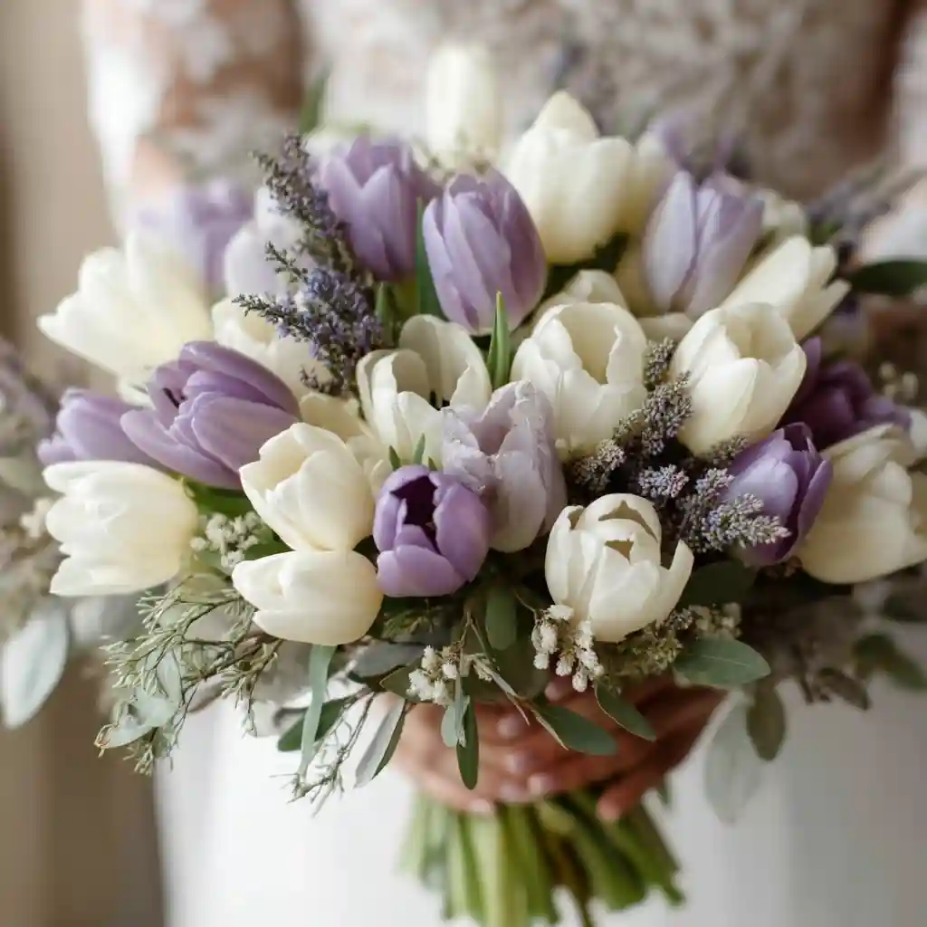 Lavender and White Tulip Touches