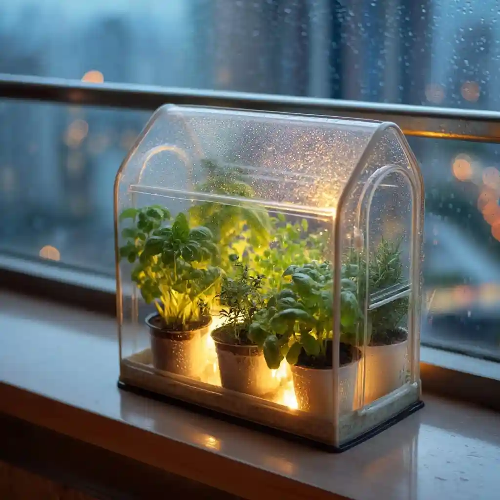  Mini Greenhouse Herb Setup