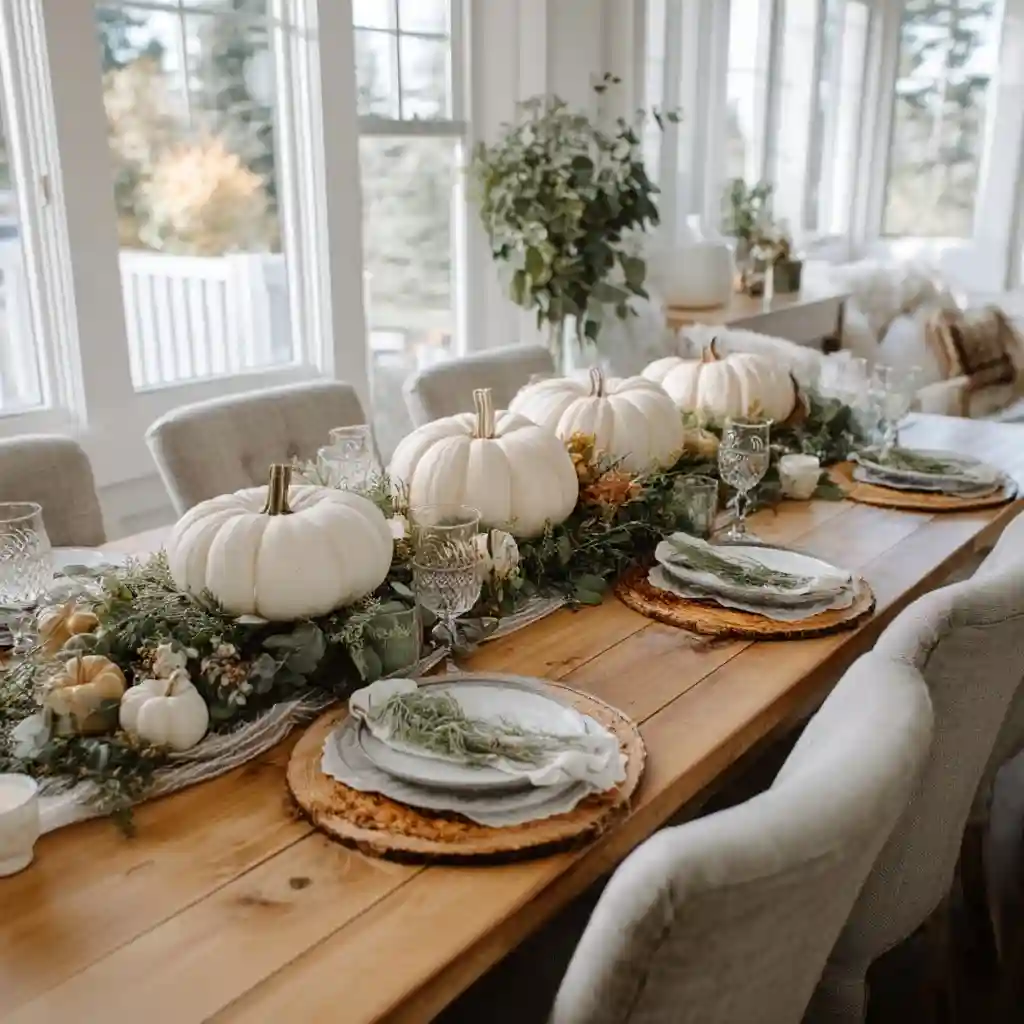 Pumpkin Runner Centerpiece (Mixed Sizes & Greens)