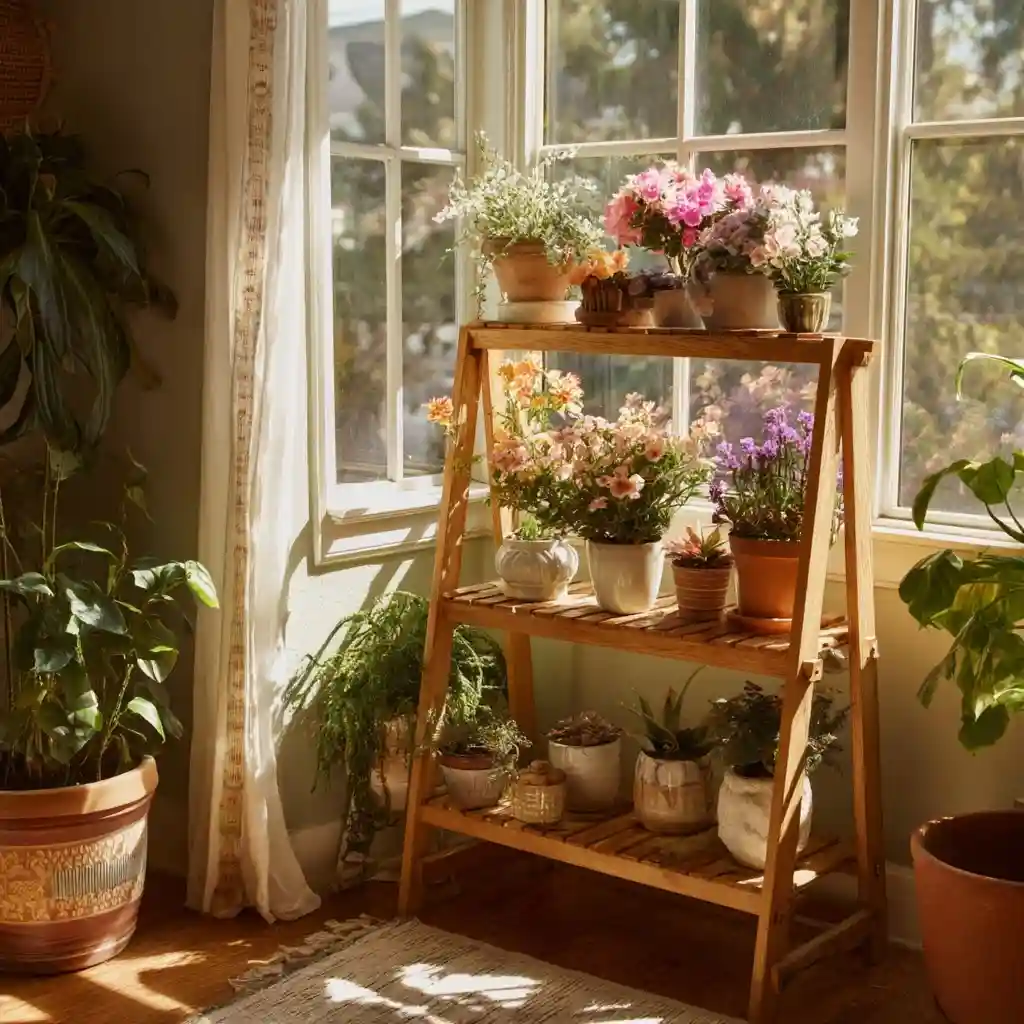 Plant Arrangement Close to a Sunny Window