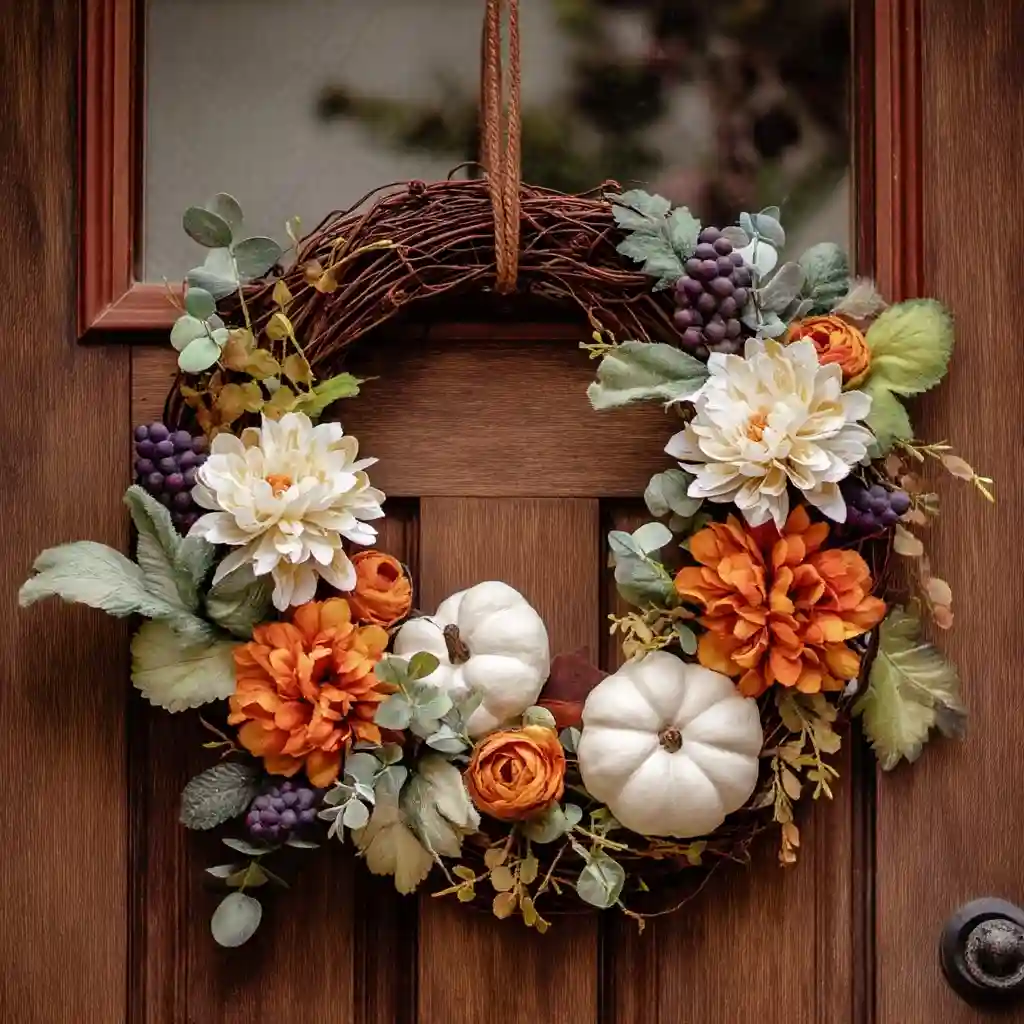 Floral Pumpkin Wreath (Front Door)