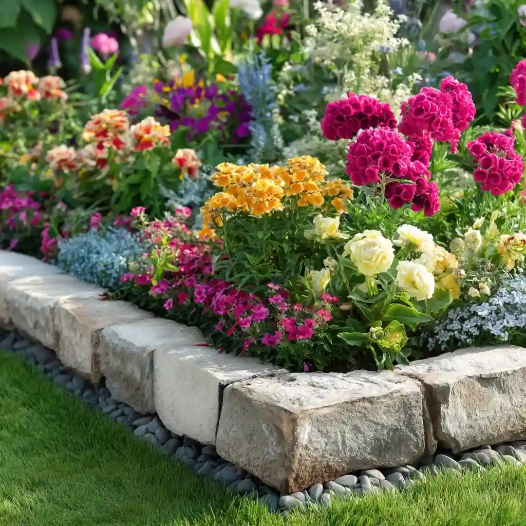 DIY Stone Garden Border