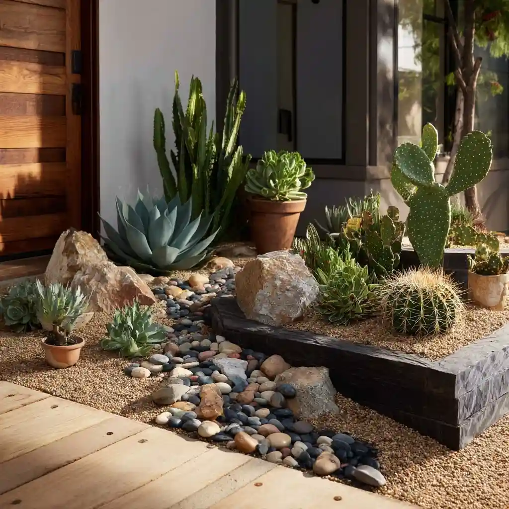 Cacti Garden in Sun-lit Corner