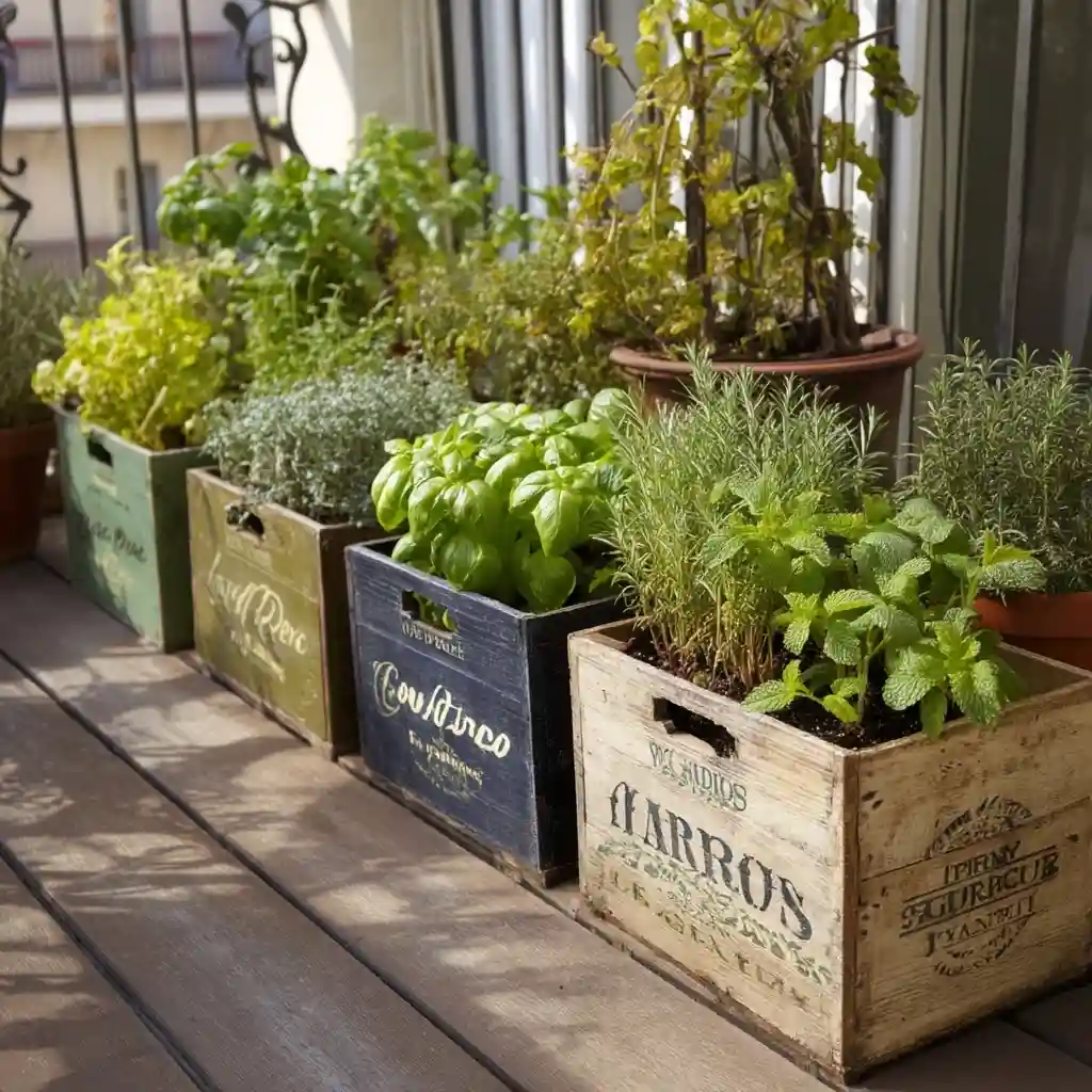  DIY Wine Box Herb Garden