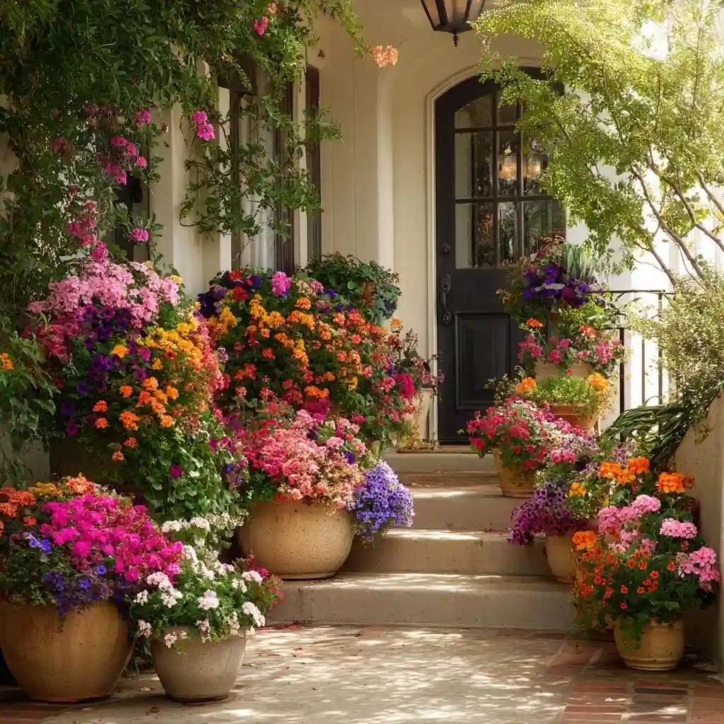 Container Flower Garden on a Patio