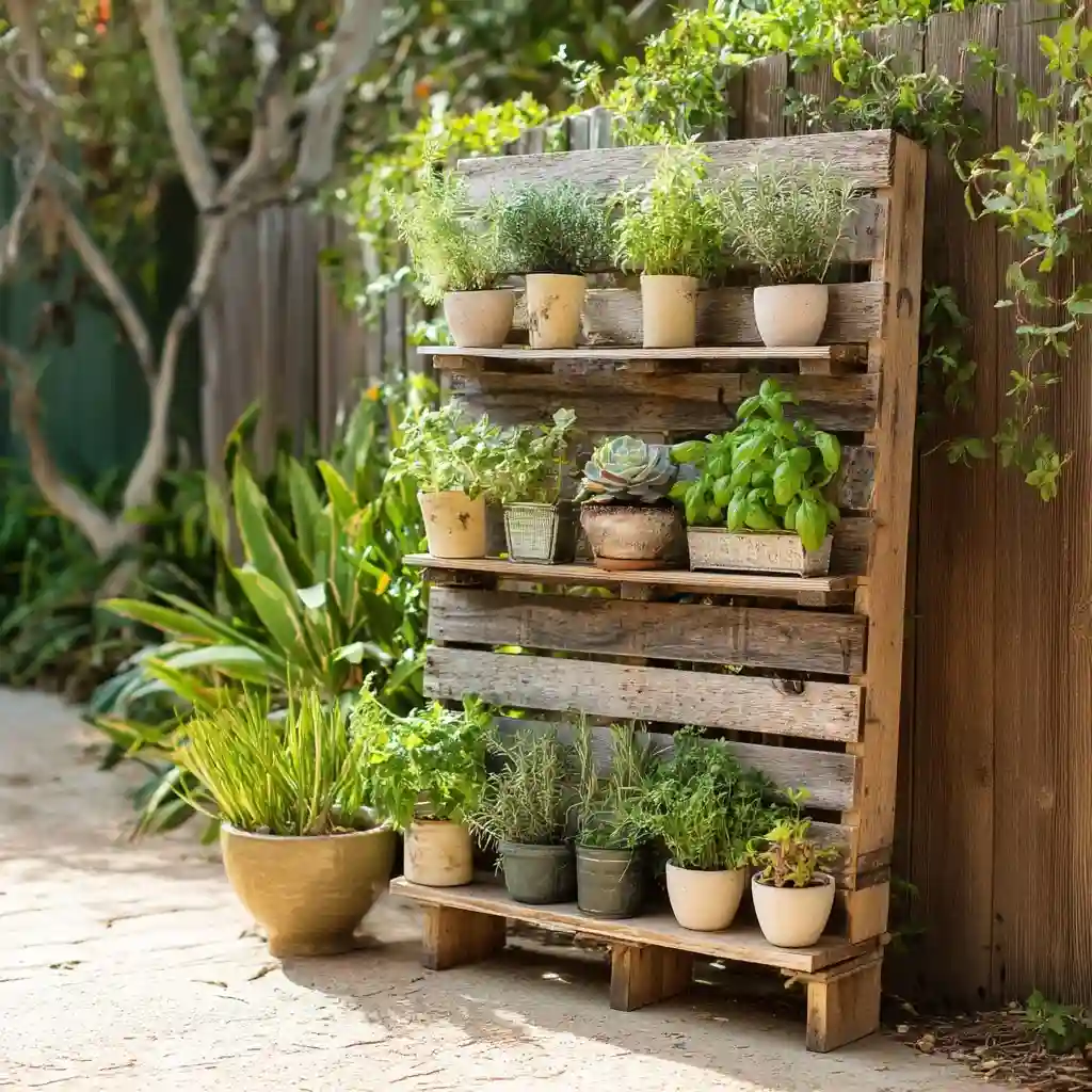 Wooden Pallet Plant Stand