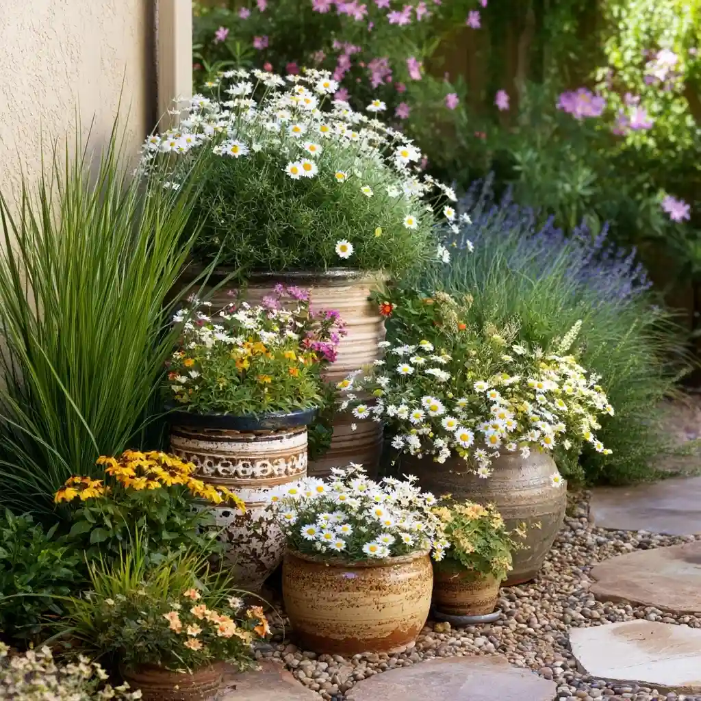 Backyard Landscaping with Pots