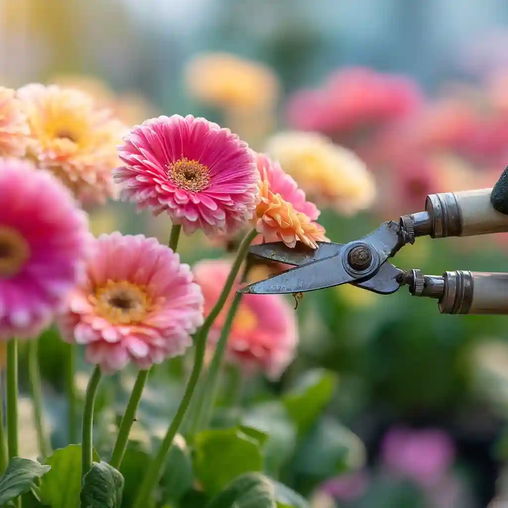 Trim or Deadhead Gerbera Daisies to Induce Re-Blooming