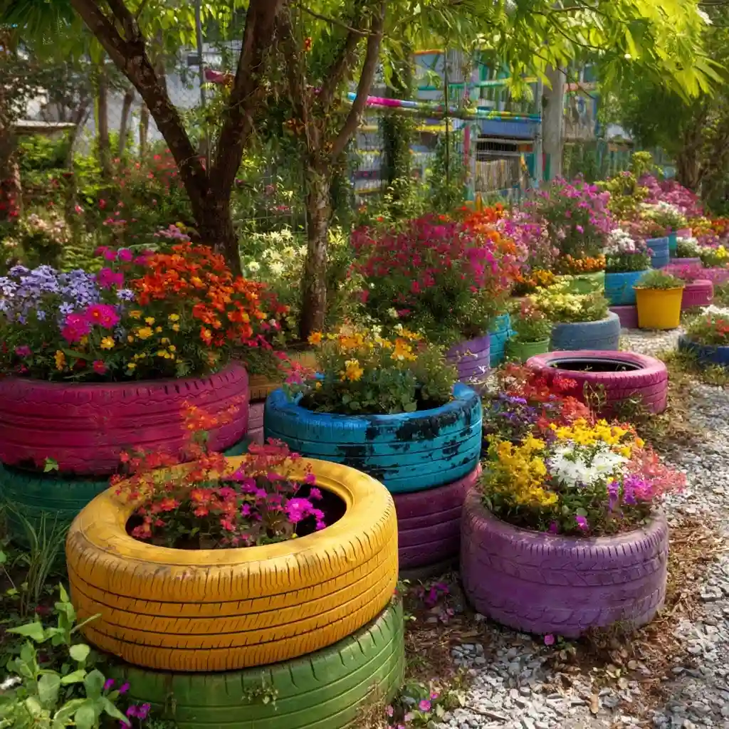 Recycled Tire Planters