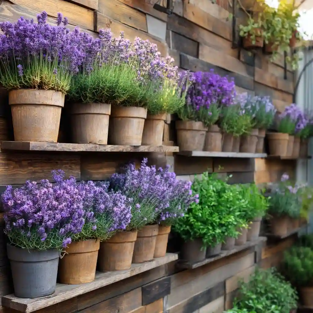Vertical Lavender Wall Garden