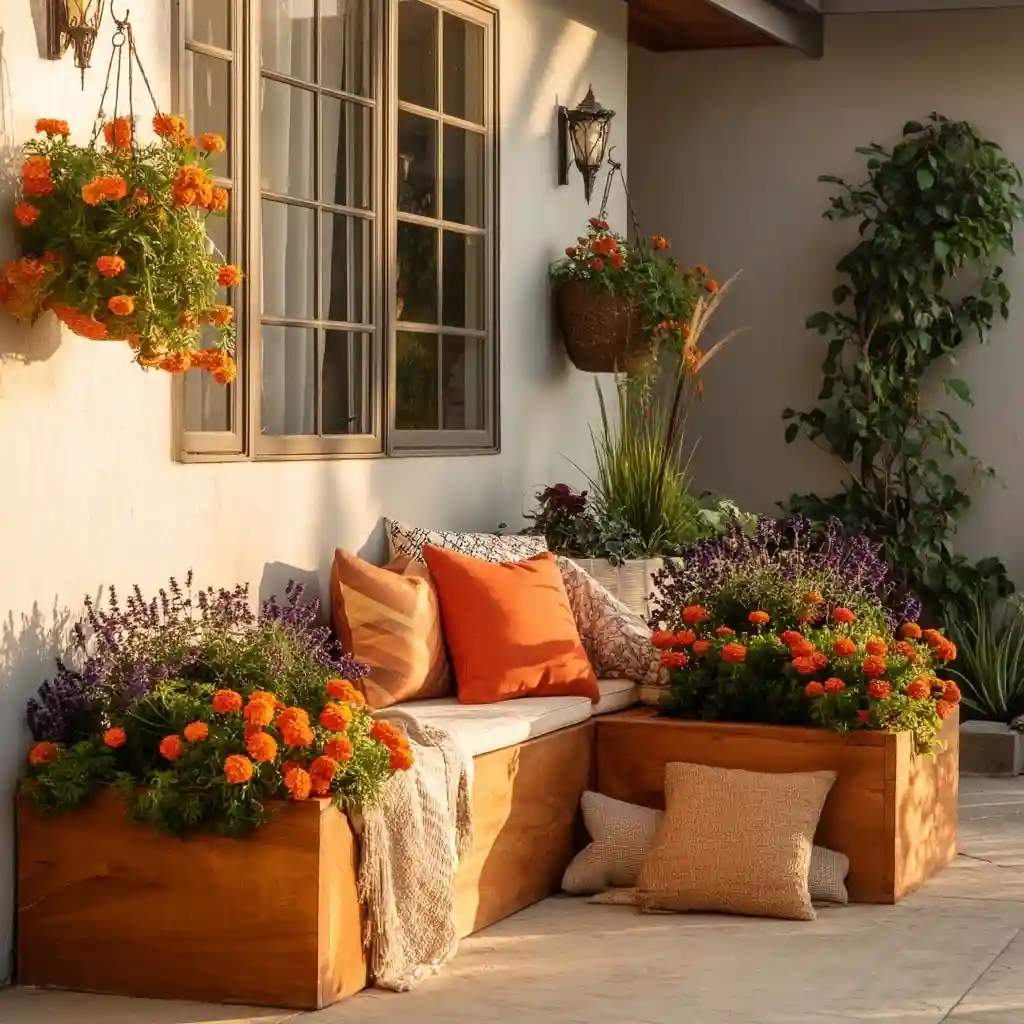 Warm Outdoor Planter Box Nook
