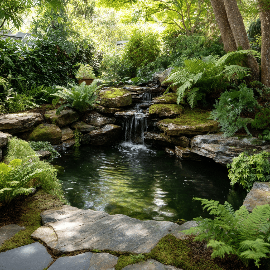 Natural Stone Waterfall Pond