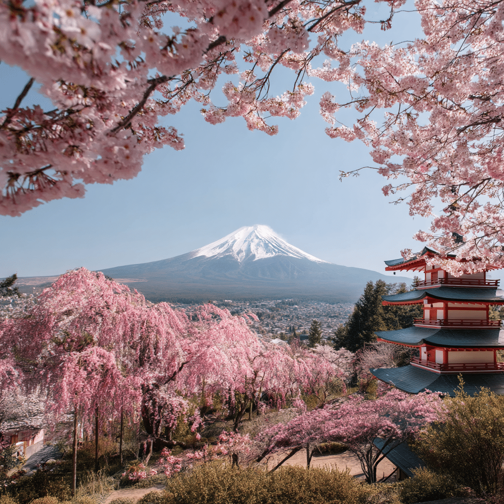 Cherry Blossoms and Mount Fuji Make the Perfect Pair