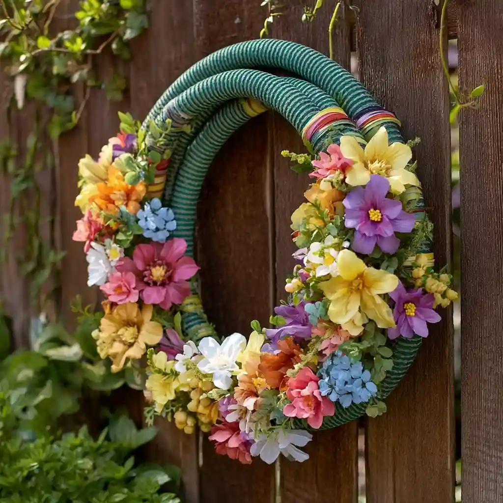 19. Garden Hose Wreath