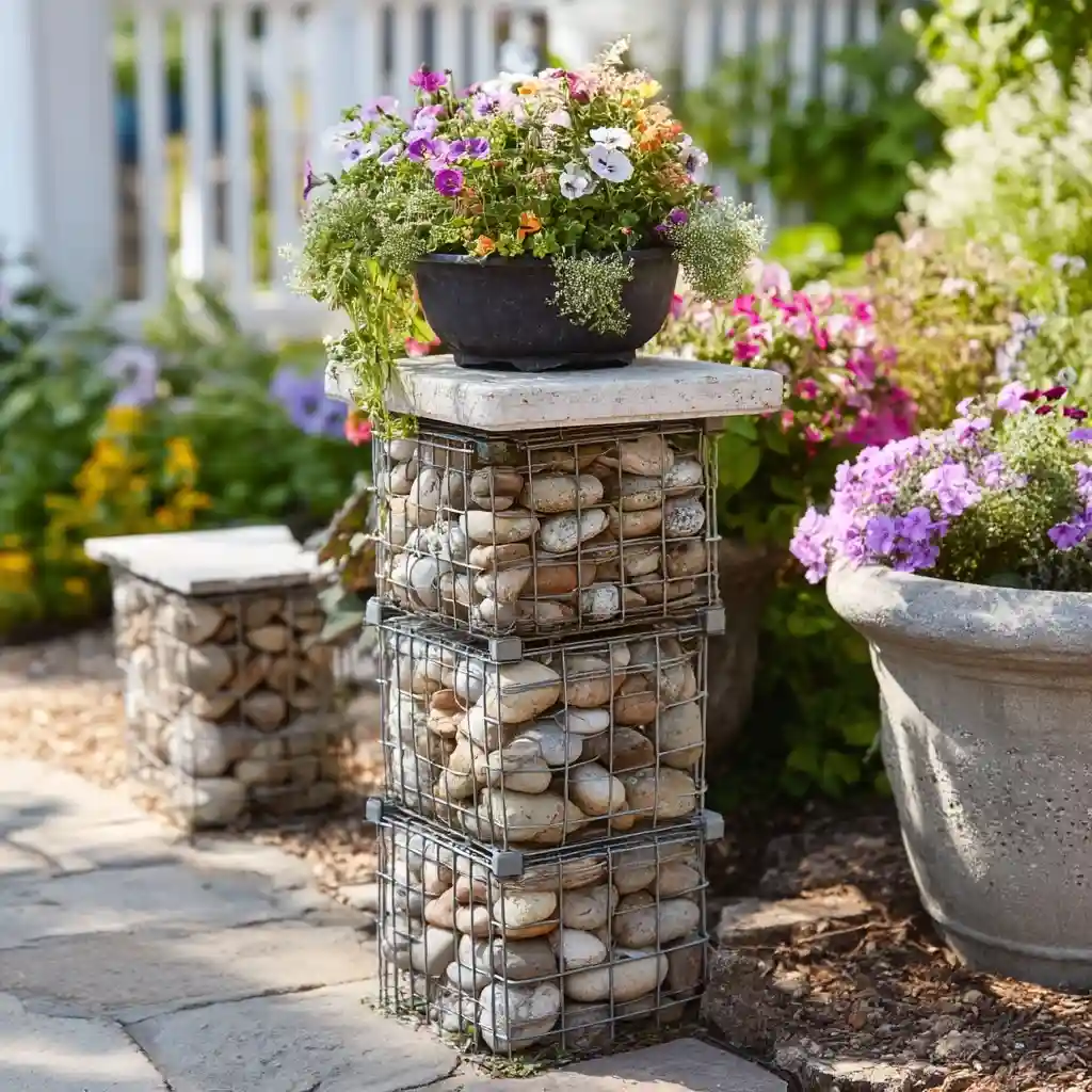 Gabion Plant Stand