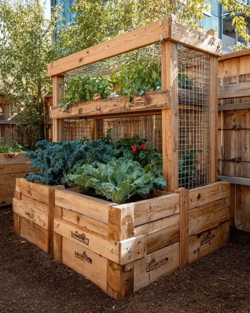 Raised Vegetable Garden with Compost Bins (Inspired by Lazy Guy DIY)