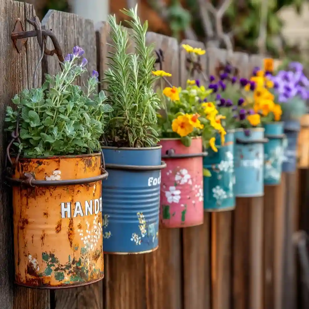 24. Easy Upcycled Tin Can Planters