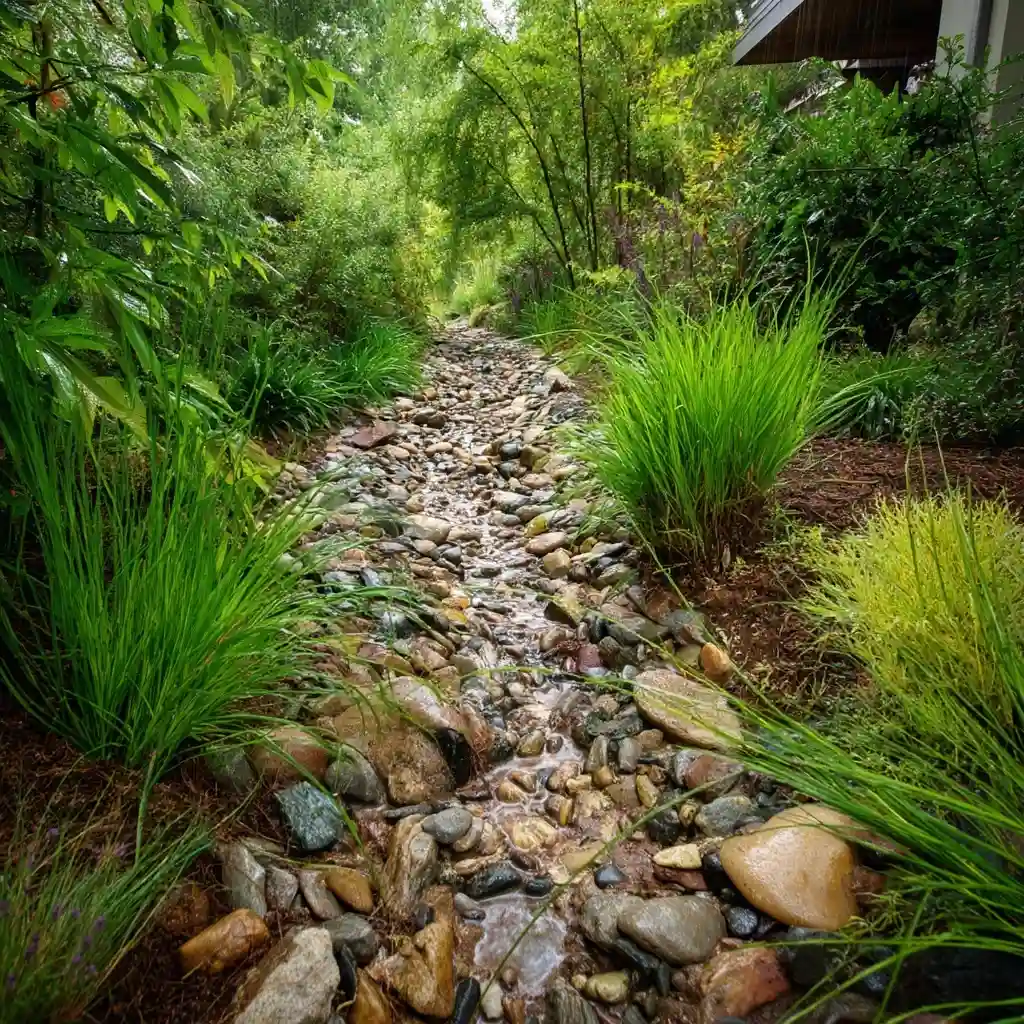 Creating a Focal Point with a Dry Creek Bed