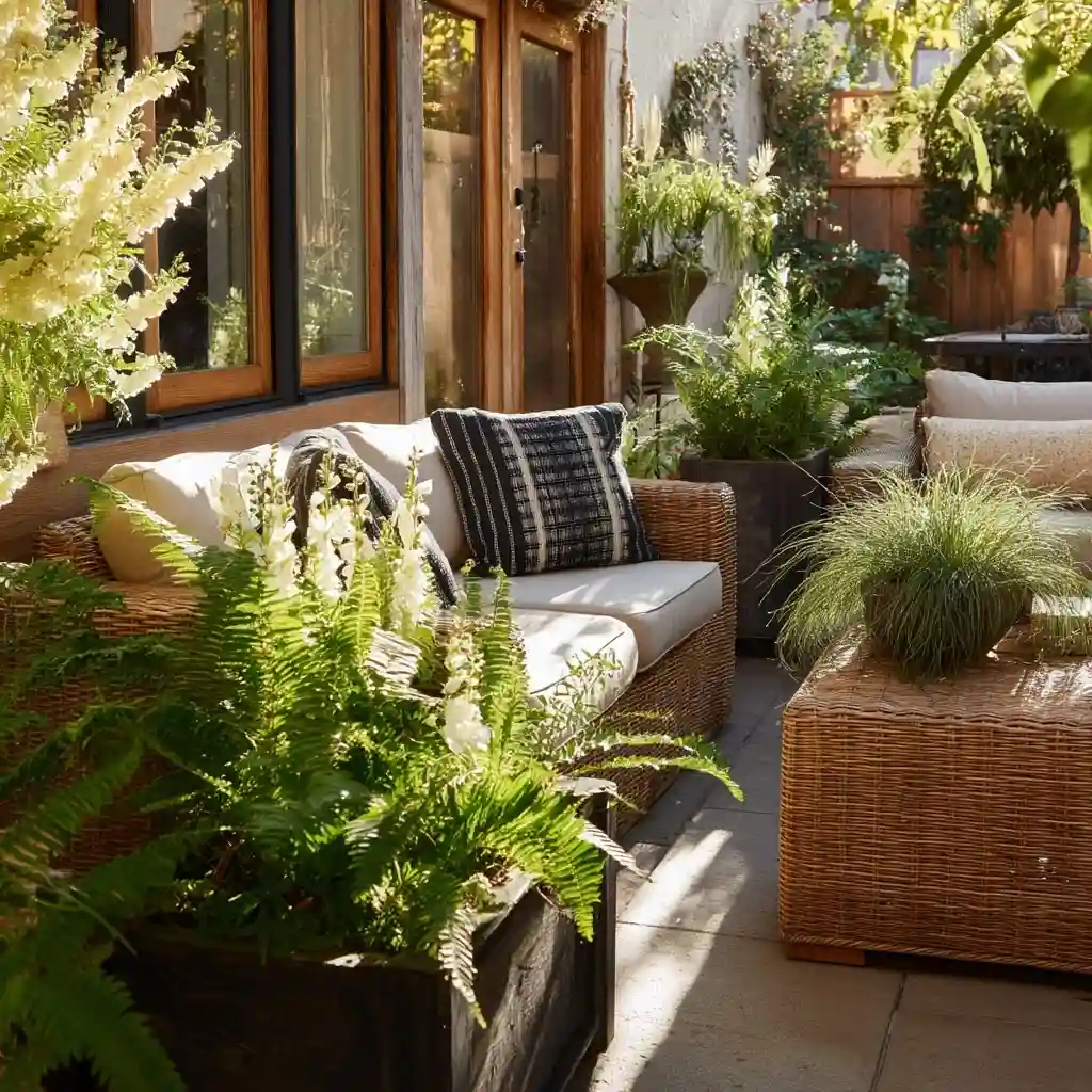 Relaxed Patio Planter Box Setting
