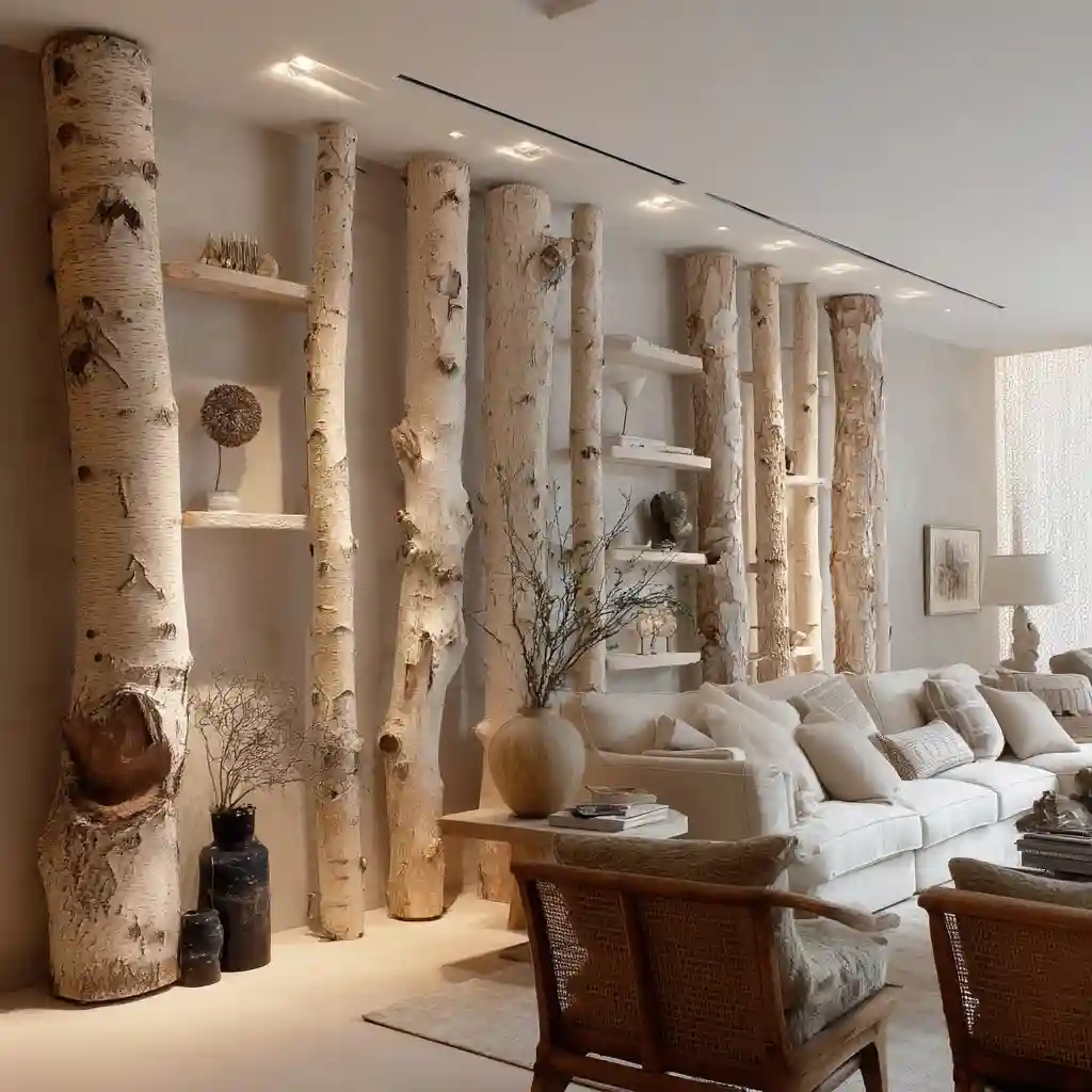  Turn Logs into a Living Room Focal Wall