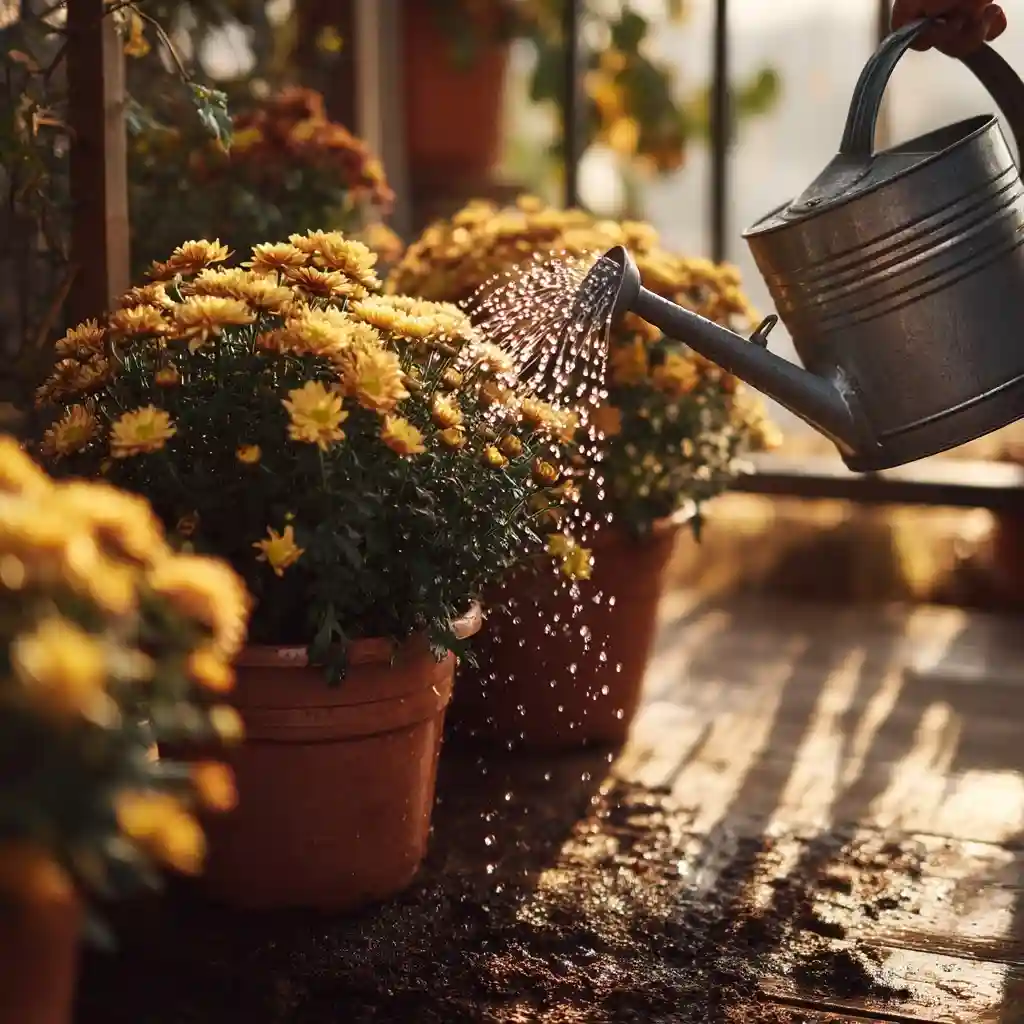 Watering Mums