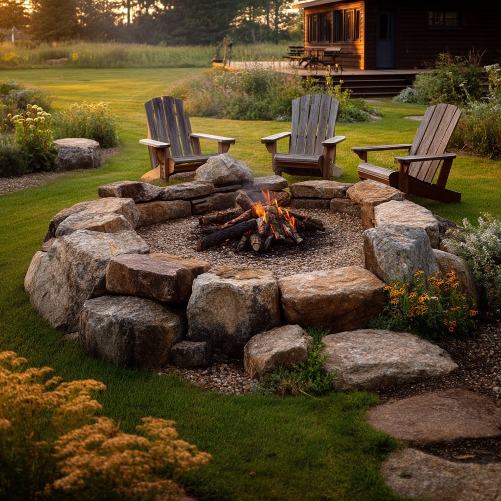 12 Backyard Fire Pit Ideas for Cozy Outdoor Living 2 Stone Ring Fire Pit