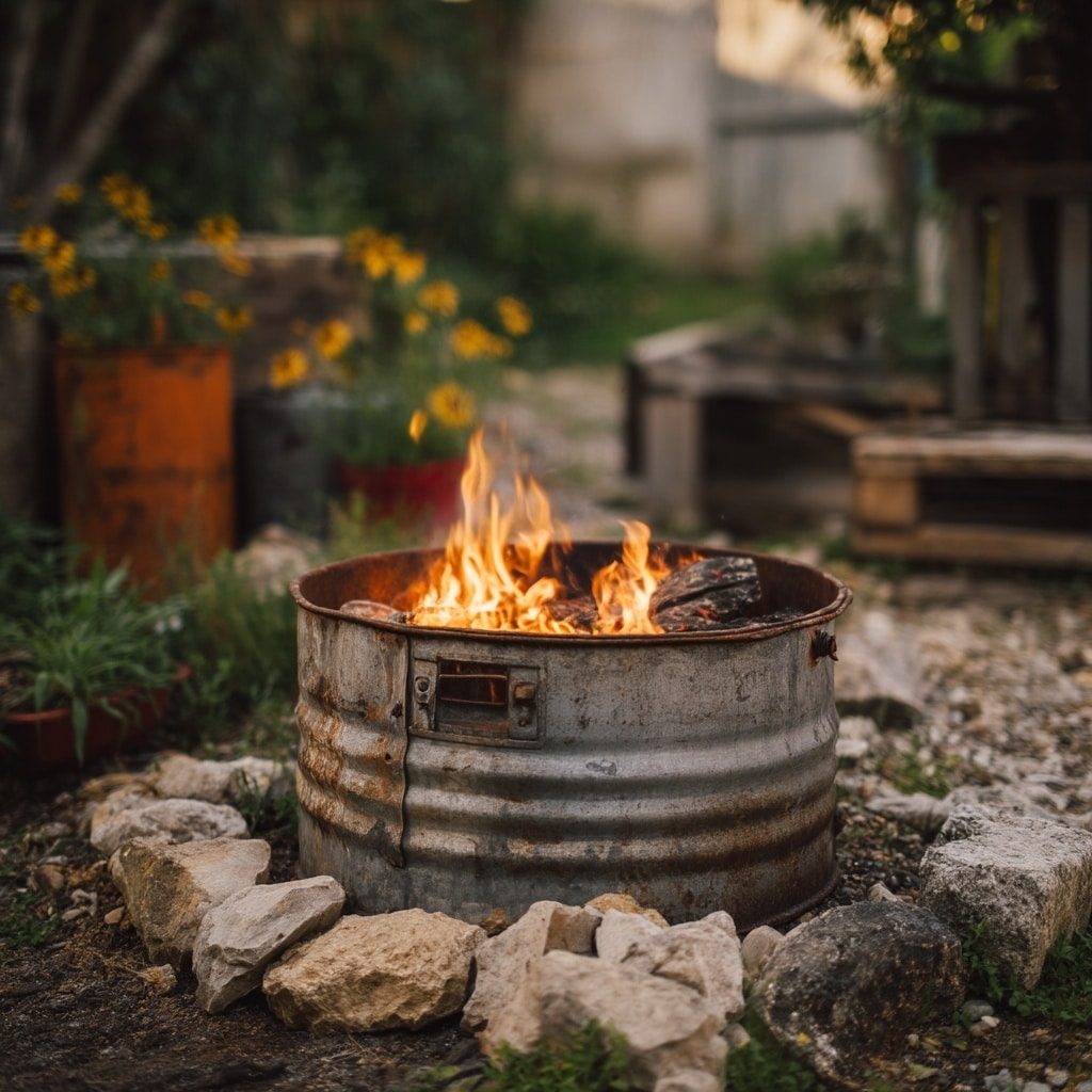12 Backyard Fire Pit Ideas for Cozy Outdoor Living 14 Repurposed Materials Fire Pit