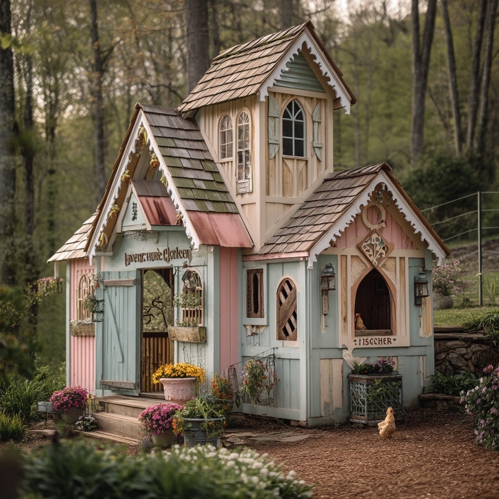 19+ Hilarious Chicken Coop Ideas for Backyard Fun 17 Storybook Cottage Coop
