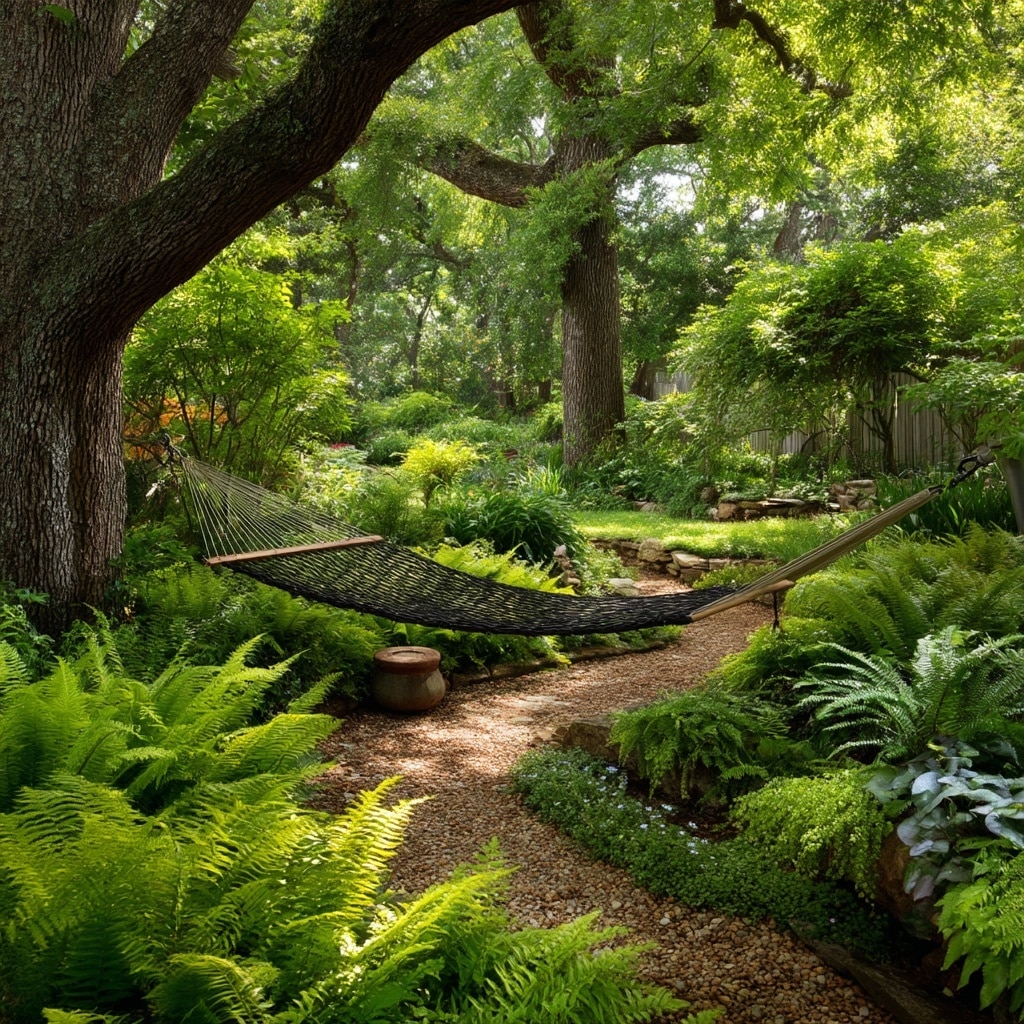  Serene Hammock Nook Among Lush Greenery