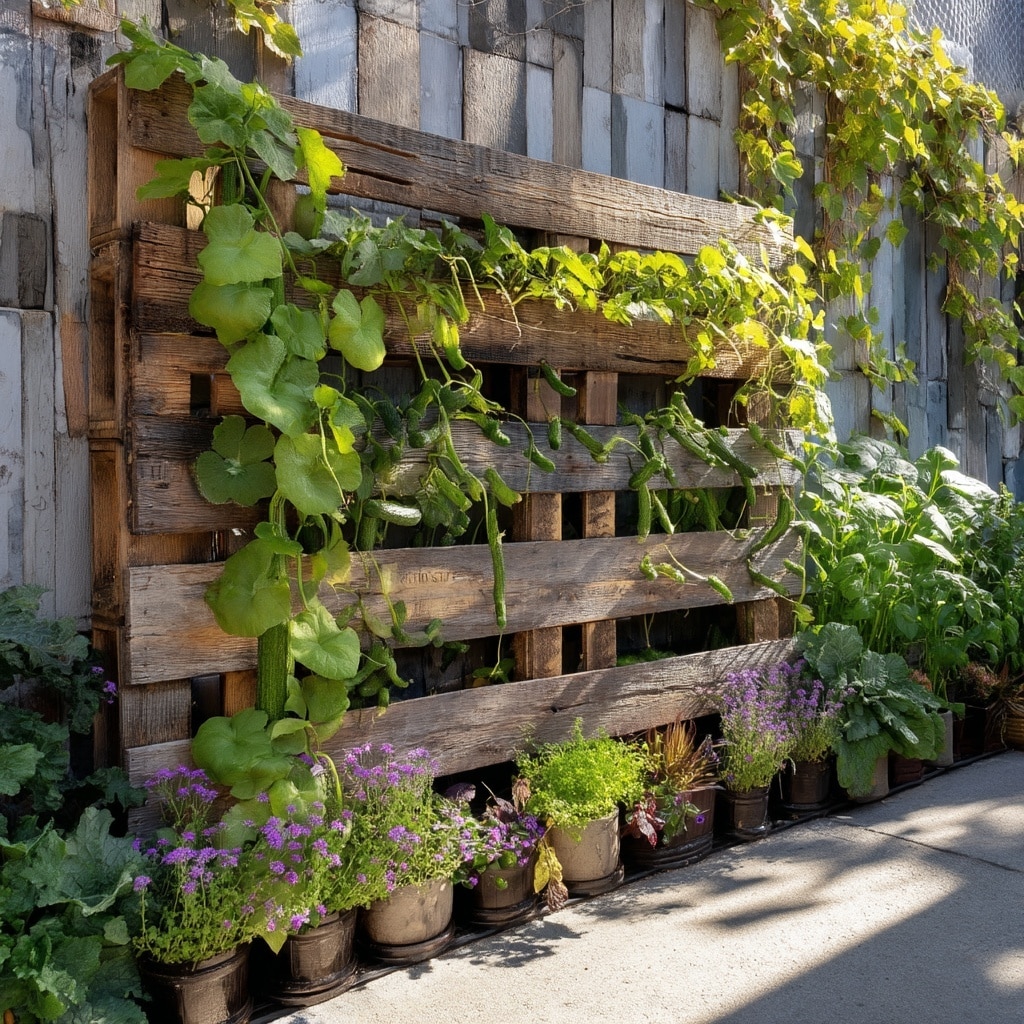 Repurposed Pallet Trellis