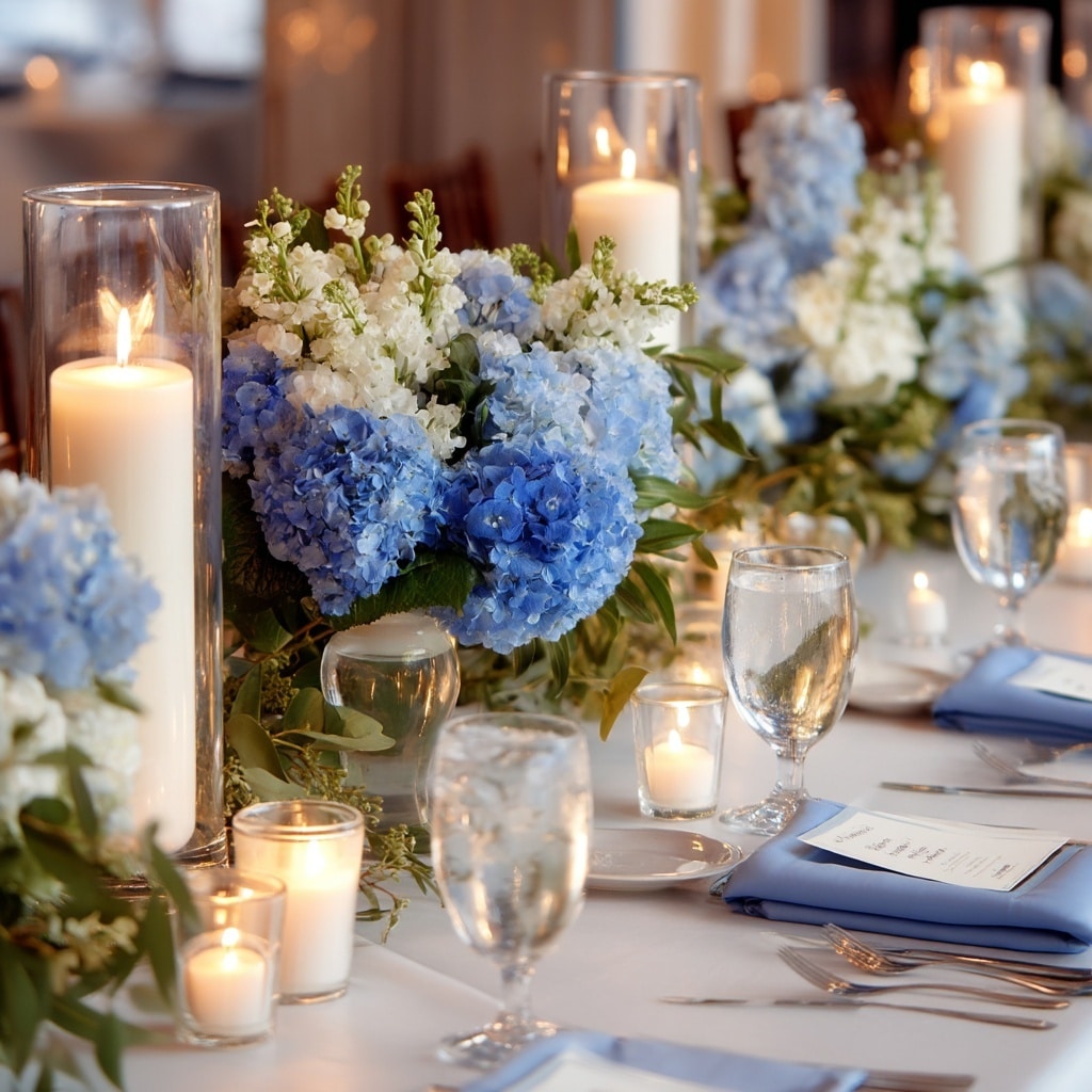 Blue Hydrangeas in Wedding Decor Elegant Touches