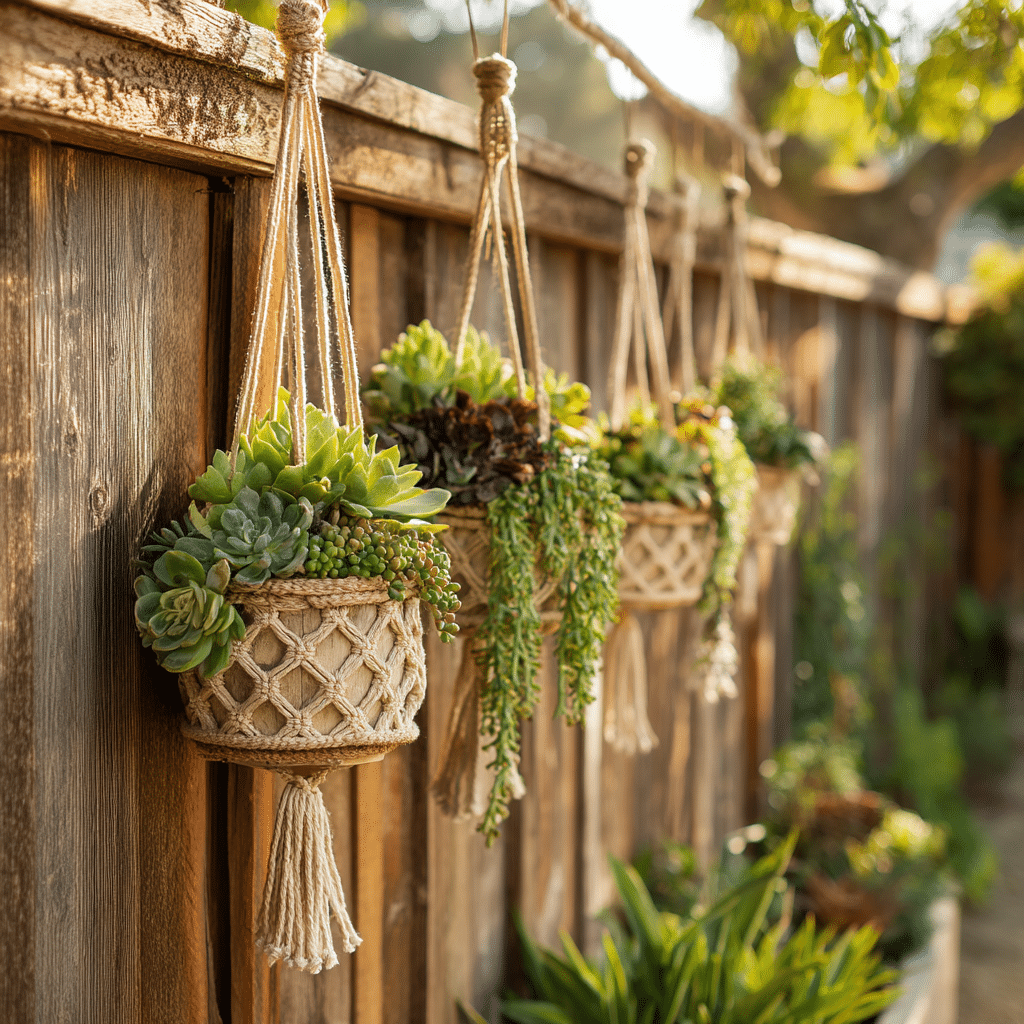 Hanging Macramé Planters with Succulents