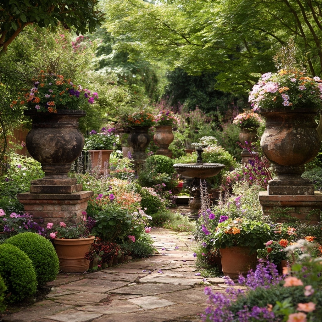 Add Interest with Garden Pots, Urns, and Statuary