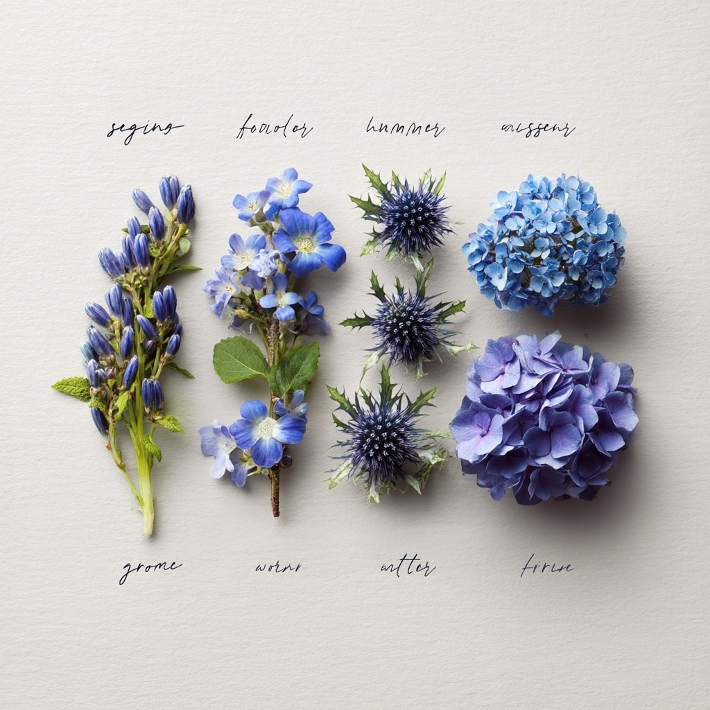Blue Flowers by Season